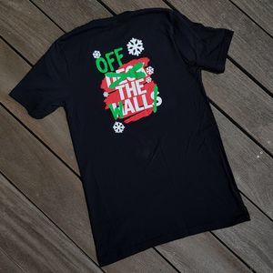 Vans T-shirt Men's Small Black Off the Walls Graphic Christmas Skater Grunge